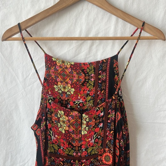 Topshop Patchwork Boho Print Spaghetti Strap Maxi Dress Side Slits - Picture 10 of 13